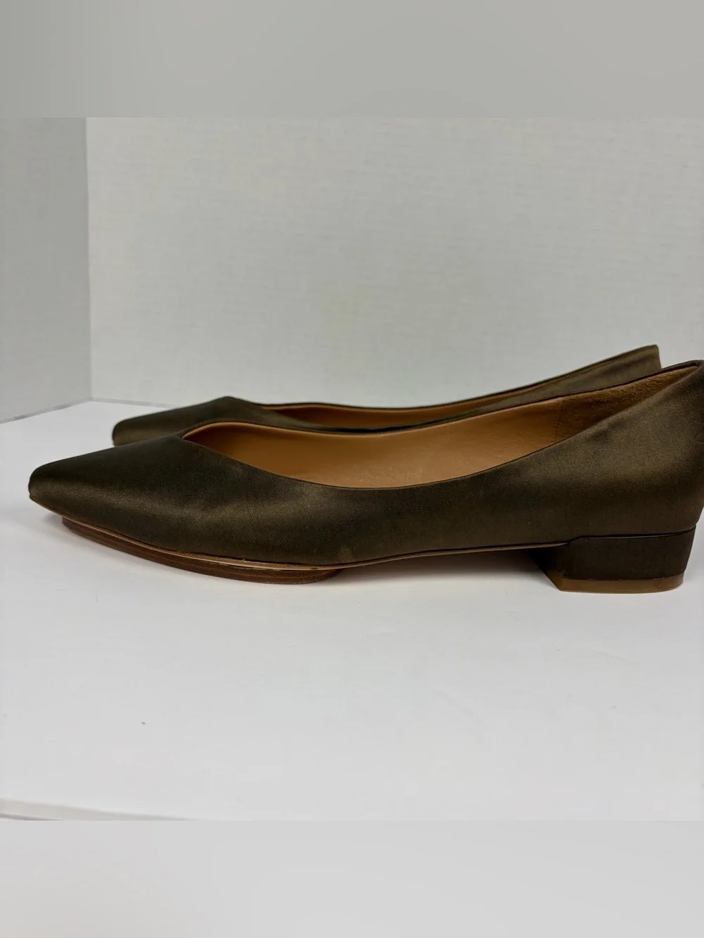 Salone Monet Bronze Satin Pointed Toe Flats Size 9.5
